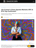 Jim Cramer’s Cheer Spooks Markets: BTC & ETH Top Confirmed? - DailyCoin
