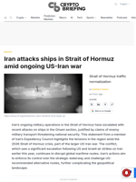 Iran attacks ships in Strait of Hormuz amid ongoing US-Iran war