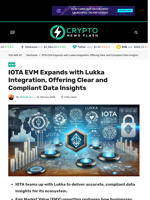 IOTA EVM Expands with Lukka Integration, Offering Clear and Compliant Data Insights - Crypto News Flash