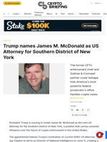 Trump names James M. McDonald as US Attorney for Southern District of New York
