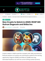 New Crypto to Watch in 2025: RCOF Will Outrun Dogecoin and Shiba Inu - Crypto News Flash
