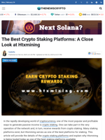 The Best Crypto Staking Platforms: A Close Look at Htxmining