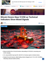 Bitcoin Hovers Near $105K as Technical Indicators Show Mixed Signals - TheNewsCrypto