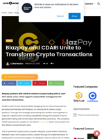 Blazpay and CDARI Unite to Transform Crypto Transactions | Live Bitcoin News