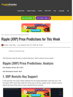 Ripple (XRP) Price Predictions for This Week