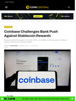 Coinbase Challenges Bank Push Against Stablecoin Rewards