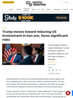 Trump moves toward reducing US involvement in Iran war, faces significant risks