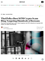 Thai Police Bust $15M Crypto Scam Ring Targeting Hundreds of Koreans - Decrypt