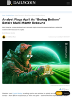 Analyst Flags April As “Boring Bottom” Before Multi-Month Rebound - DailyCoin
