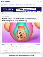 Bakkt Jumps 17% as Benchmark Lifts Target, Extending 170% Two-Week Rally - BeInCrypto