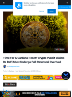 Time For A Cardano Reset? Crypto Pundit Claims Its DeFi Must Undergo Full Structural Overhaul | Bitcoinist.com