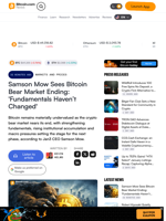 Samson Mow Sees Bitcoin Bear Market Ending: 'Fundamentals Haven’t Changed' – Markets and Prices Bitcoin News