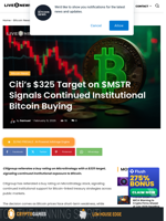 Citi $325 Target Signals Bitcoin Buying