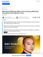 Memeland CEO: Meme Coin Industry Will Reduce Fraud Over Time