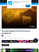 First Spot Dogecoin ETF Set To Go Live On November 26