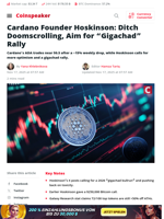 Cardano Founder Hoskinson: Ditch Doomscrolling, Aim for “Gigachad” Rally - Coinspeaker