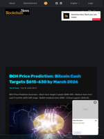 BCH Price Prediction: Bitcoin Cash Targets $615-630 by March 2026 - Blockchain.News