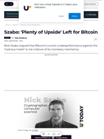 Szabo: 'Plenty of Upside' Left for Bitcoin - U.Today