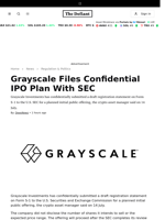 Grayscale Files Confidential IPO Plan With SEC - 
