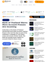 Bank of Thailand Warns of More Account Freezes – Economics Bitcoin News