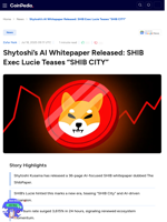 Shytoshi’s AI Whitepaper Released: SHIB Exec Lucie Teases “SHIB CITY”