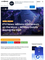 ETH News: Millions in Ethereum on the Move - Whales Quietly Buying the Dip? | Live Bitcoin News