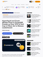 Hyperliquid and Zcash Whales Flock to SurgeXRP Presale as Over 10% of Soft Cap Is Filled, Set to Release Leaderboard