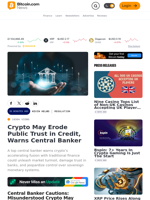 Crypto May Erode Public Trust in Credit, Warns Central Banker – Regulation Bitcoin News