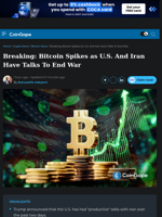 Bitcoin Spikes as U.S. And Iran Have Talks To End War