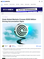 Ondo Global Markets Surpasses $300M in Tokenized Stocks