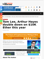 Tom Lee, Arthur Hayes double down on $10K Ether this year - The Crypto News Wire