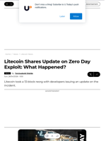 Litecoin Shares Update on Zero Day Exploit: What Happened? - U.Today