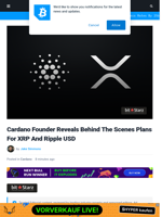 Cardano Founder Reveals Plans For XRP And Ripple USD