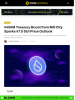 $450M Treasury Boost from Mill City Sparks $7.5 SUI Price Outlook - CoinCentral