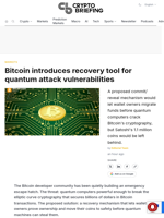 Bitcoin introduces recovery tool for quantum attack vulnerabilities