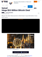 Satoshi Candidate Breaks Silence on Mega $3.5 Billion Bitcoin Deal