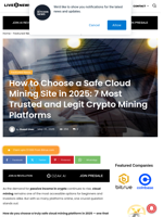 How to Choose a Safe Cloud Mining Site in 2025: 7 Most Trusted and Legit Crypto Mining Platforms | Live Bitcoin News