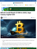 Bitcoin Could Reach $150K in 2025, Says Canary Capital CEO
