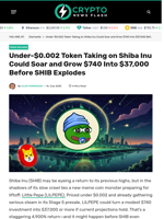 Under-$0.002 Token Taking on Shiba Inu Could Soar and Grow $740 Into $37,000 Before SHIB Explodes