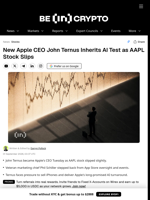 New Apple CEO John Ternus Inherits AI Test as AAPL Stock Slips