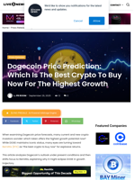 Dogecoin Price Prediction: Which Is The Best Crypto To Buy Now For The Highest Growth | Live Bitcoin News