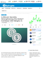 Is Bitcoin Secretly Strengthening the Dollar? Coinbase CEO Weighs In ⋆ ZyCrypto