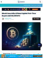 Bitcoin Sees Influx Of New Capital: First-Time Buyers Add 140,000 BTC
