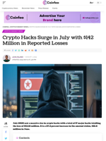 Crypto Hacks Surge in July with $142 Million