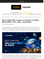 Best High ROI Crypto: BlockDAG, ETH, SOL & AVAX Stand Out in 2025