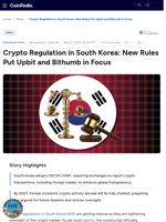 Crypto Regulation in South Korea: New Rules Put Upbit and Bithumb in Focus
