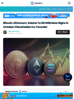 Bitcoin, Ethereum, Solana To Hit Wild New Highs In October: VC