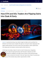 How ETH and SOL Traders Are Flipping Gains Into Ozak AI Early