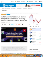 Aster Announces 24/7 Stock Perpetual Contracts Trading with Exposure to U.S. Equities