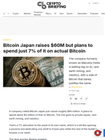 Bitcoin Japan raises $60M but plans to spend just 7% of it on actual Bitcoin